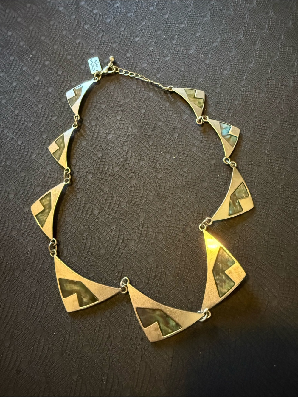 Gold-Tone Geometric Inlay Statement Necklace - Women Jewelry 9